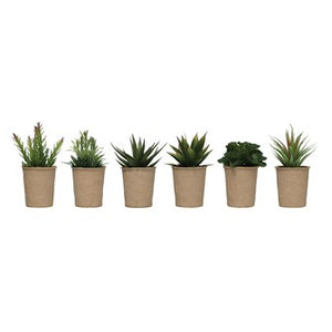 DF2617A  Approximately 7-1/2"H Faux Succulent in Paper Pot, 6 Styles