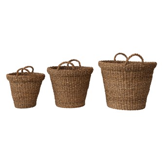 DF3192S (SMALL) Hand-Woven Seagrass Baskets with Handles,