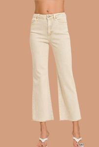 Frayed Crop Jeans- S M L XL
