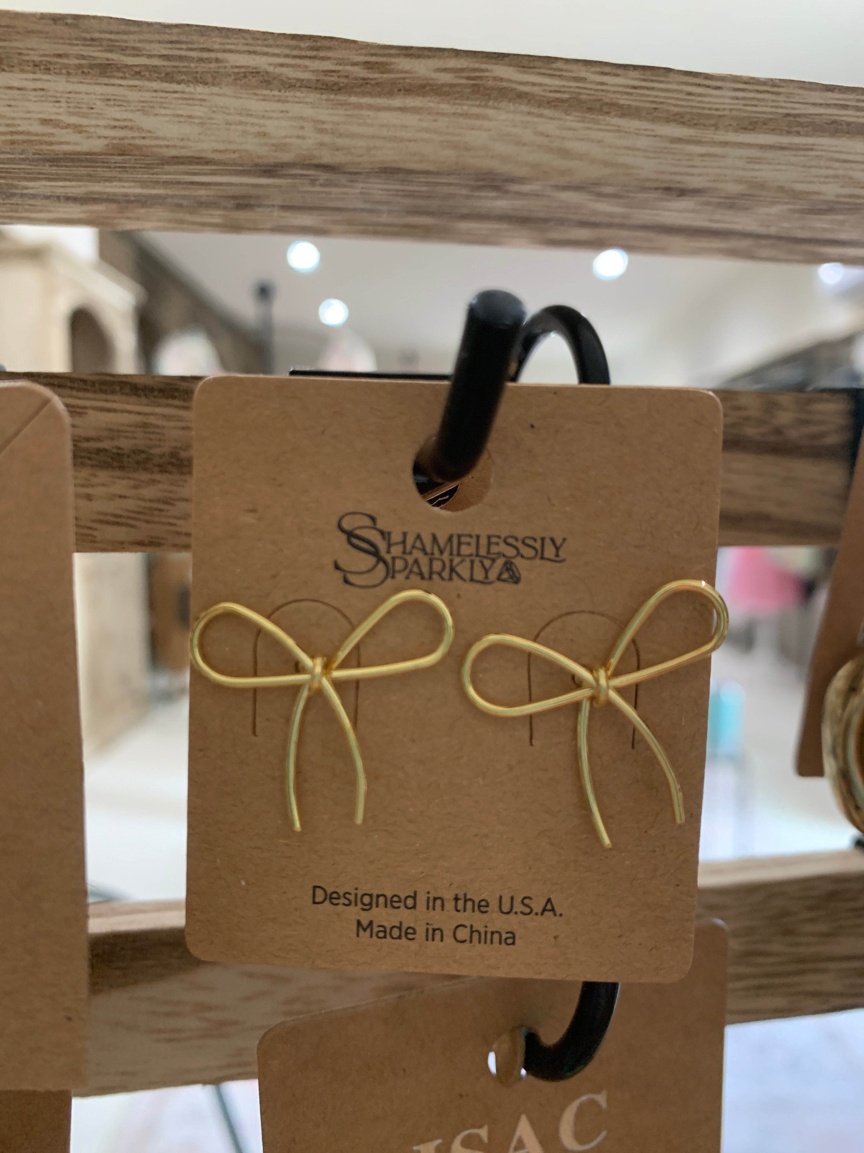 Gold Bow Earring