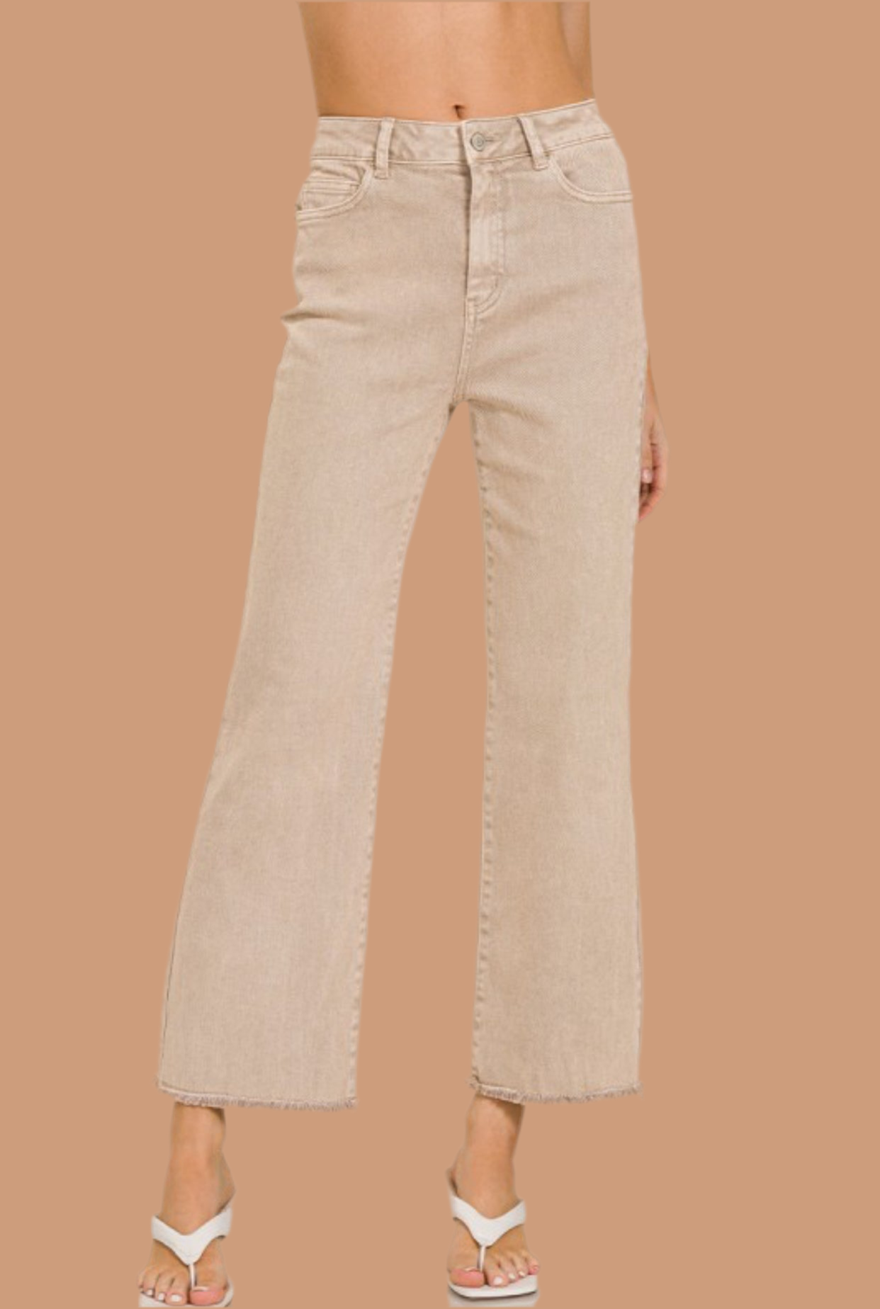 Frayed Crop Jeans- S M L XL