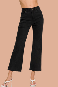Frayed Crop Jeans- S M L XL