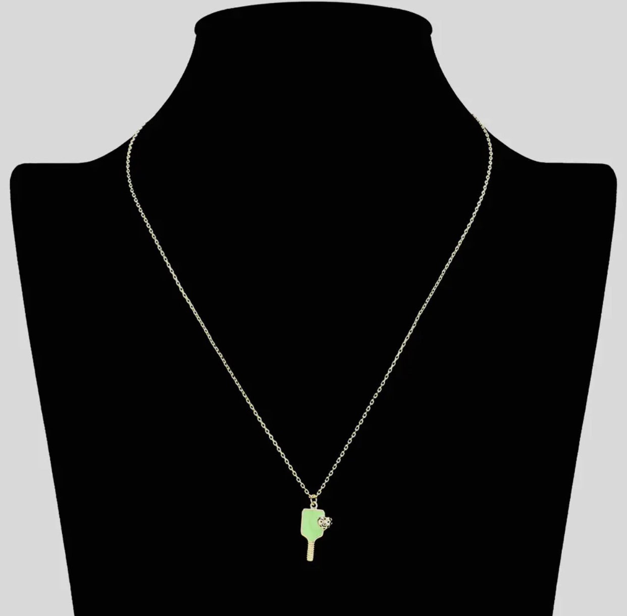 Gold And Green Paddle Necklace