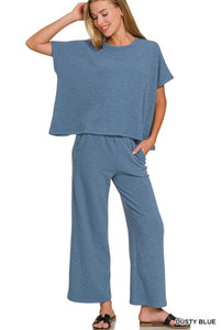 Dusty Blue Cotton Set- S M L