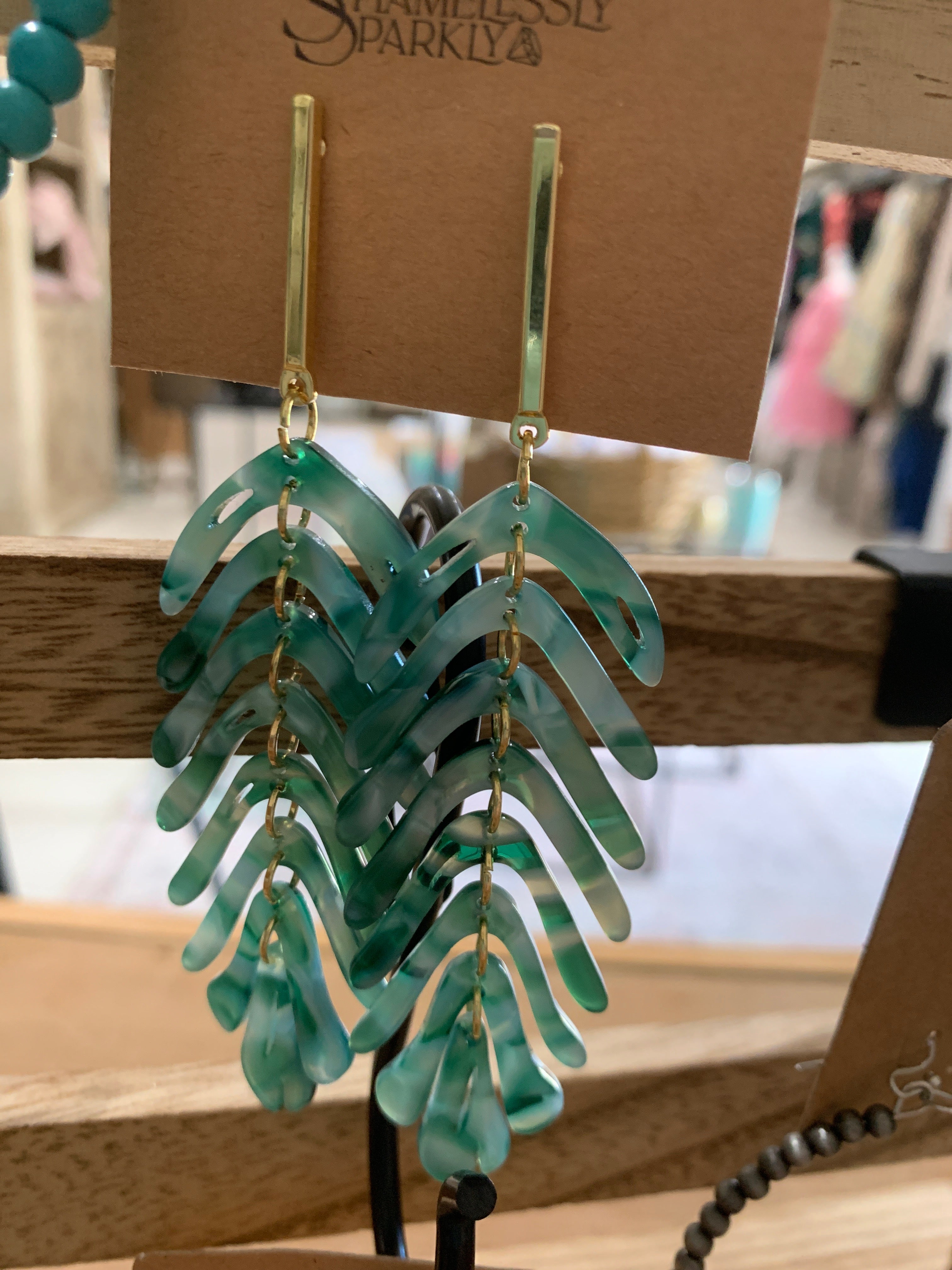 Jade Feather Earring Set