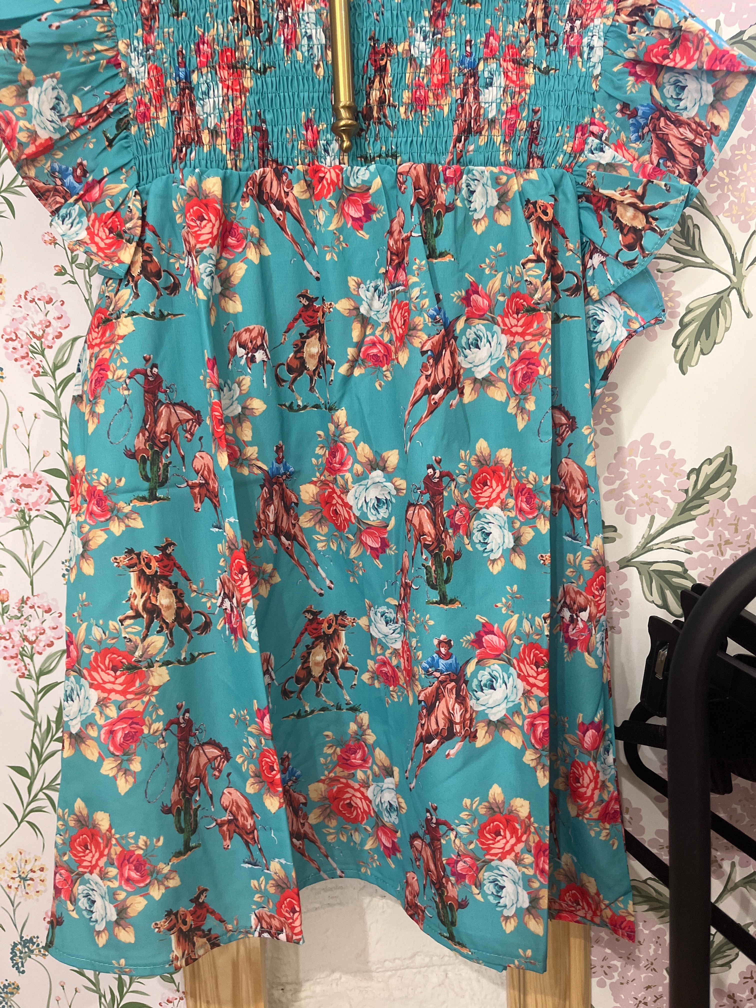 Teal Horse Pattern