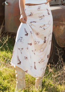 Western Print Skirt- S M L XL
