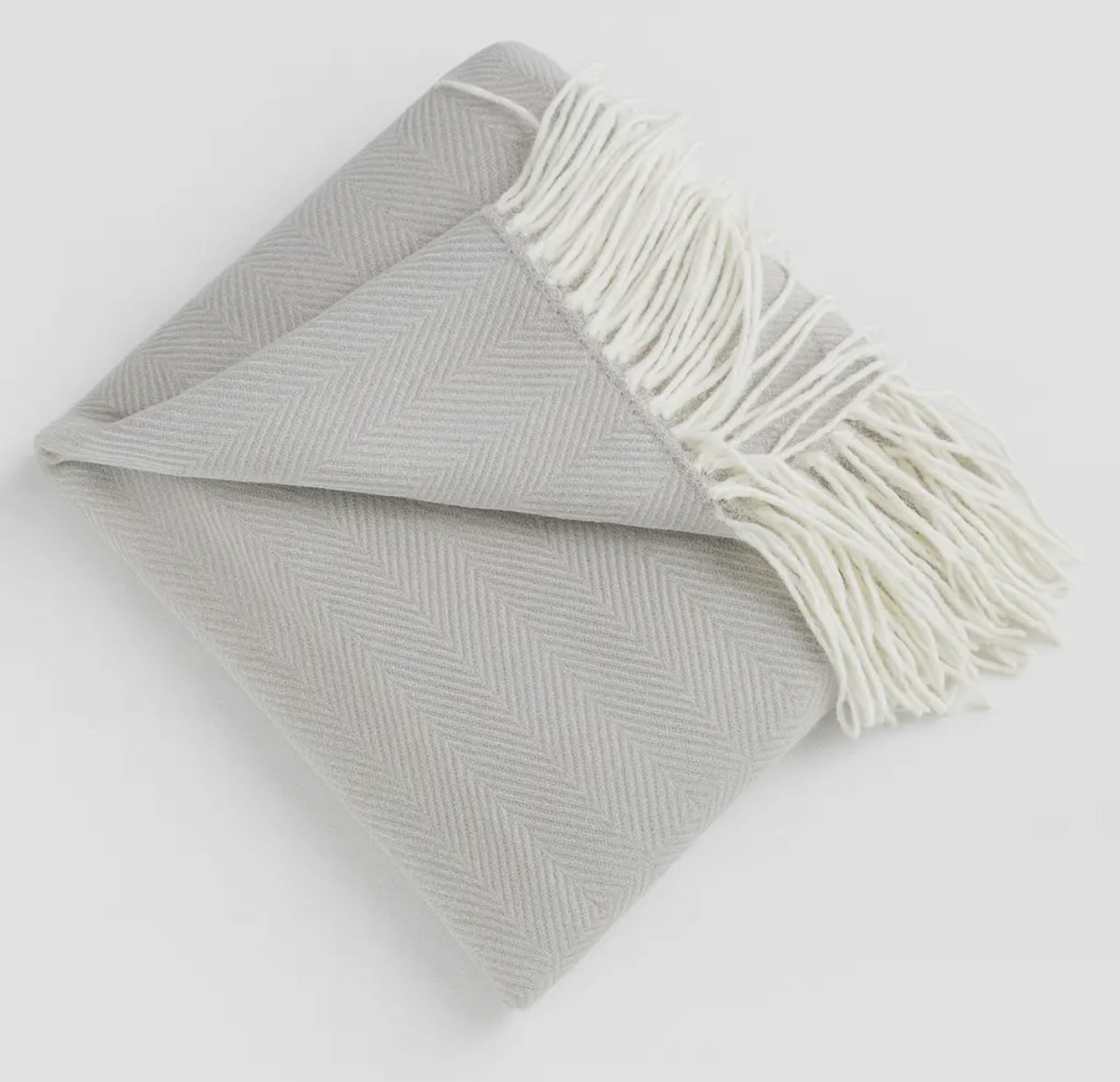 Herringbone Throw with Fringe