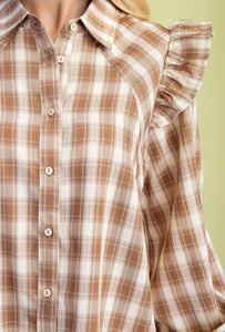 Plaid Mini Shirt Dress
