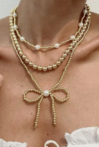 Gold Bow Necklace