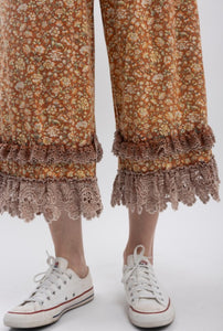 Floral & Lace Ruffle Pants