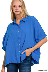 Gauze Top- Blue