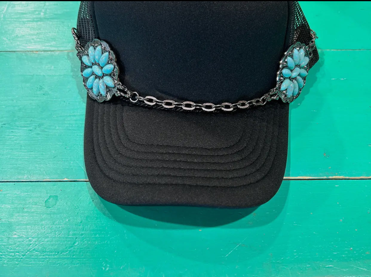 Turquoise Concho Hat Chain
