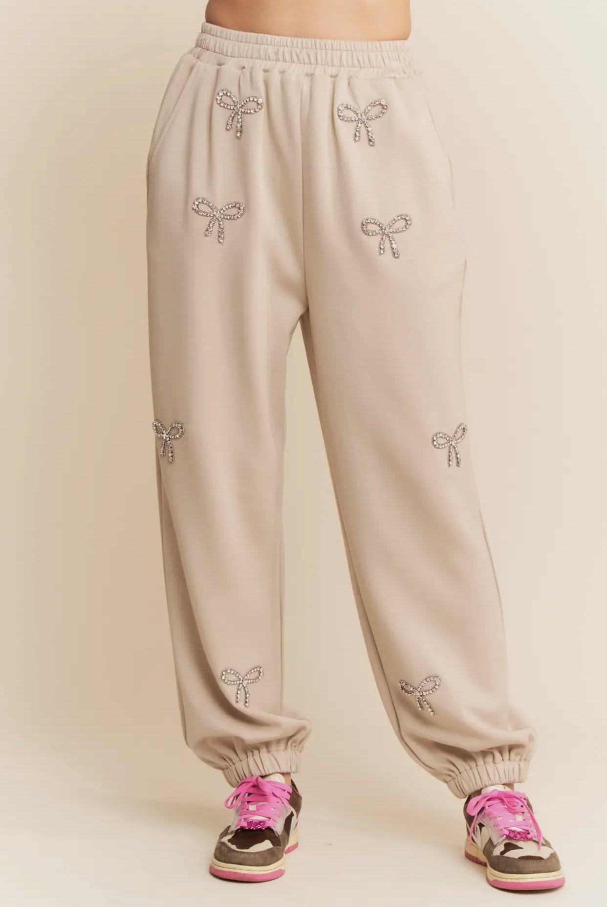 Rhinestone Bow Sweat Set