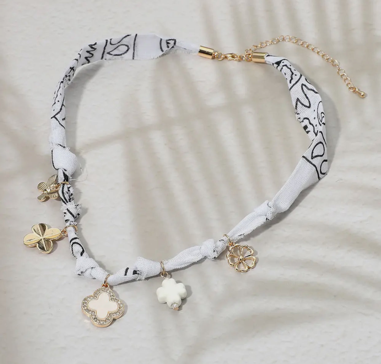 Scarf Necklace- Clover