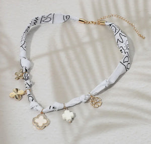 Scarf Necklace- Clover