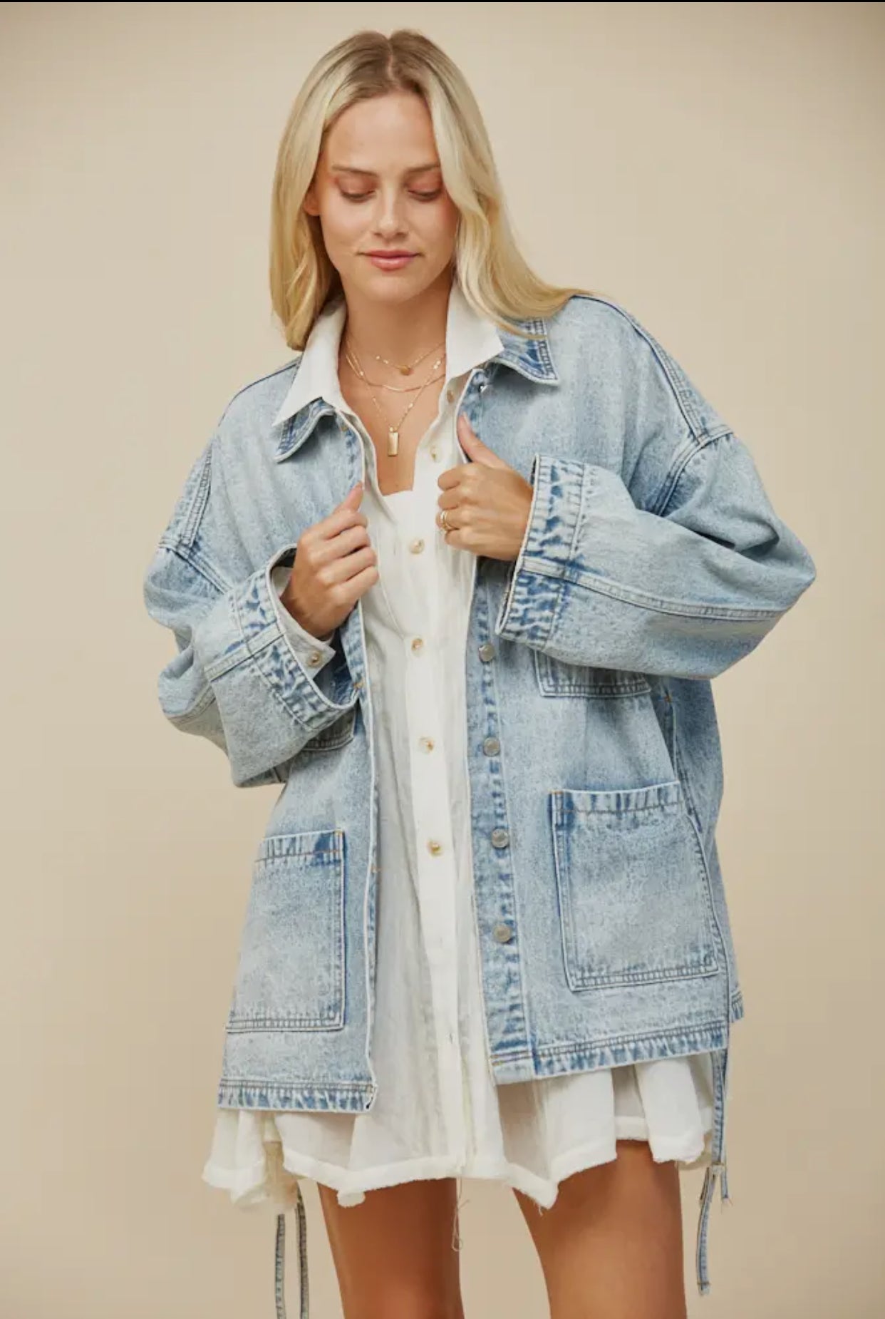 Side Tie Denim Jacket