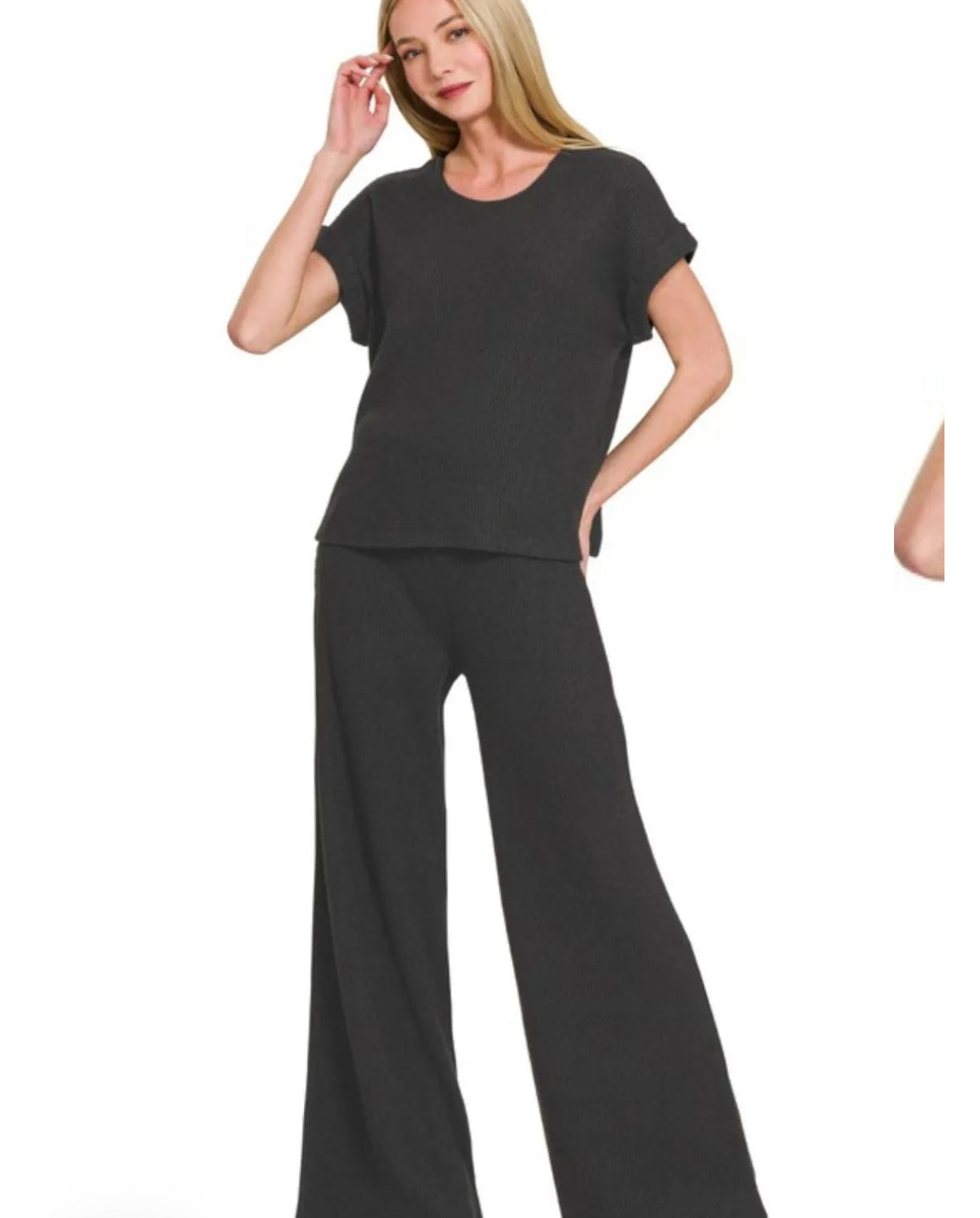 Rolled Sleeve Set-Black S M L