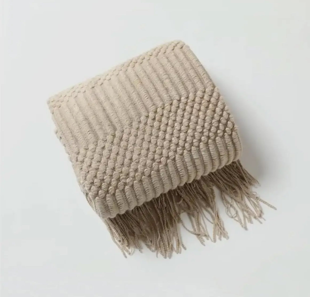 Taupe Waffle Stripe Throw
