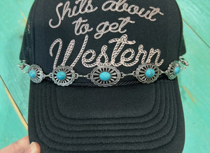 Small Oval Turquoise Hat Chain