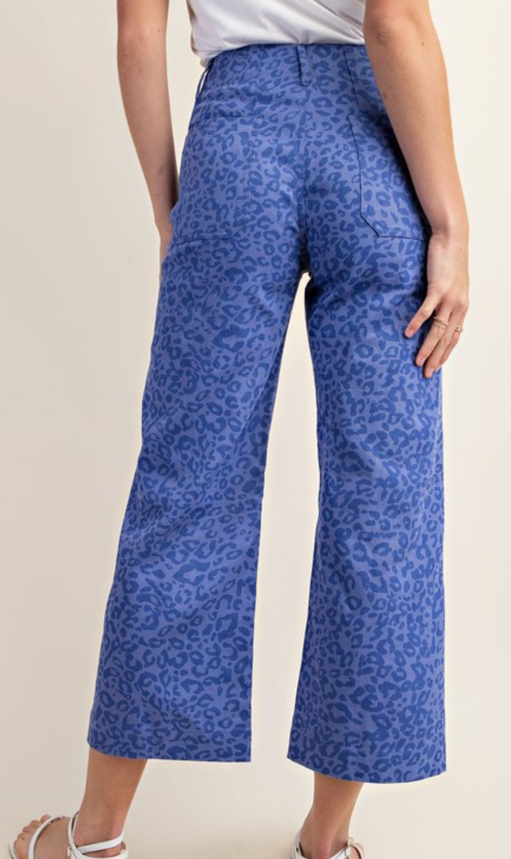 Blue Leopard Crop Jeans- S M L