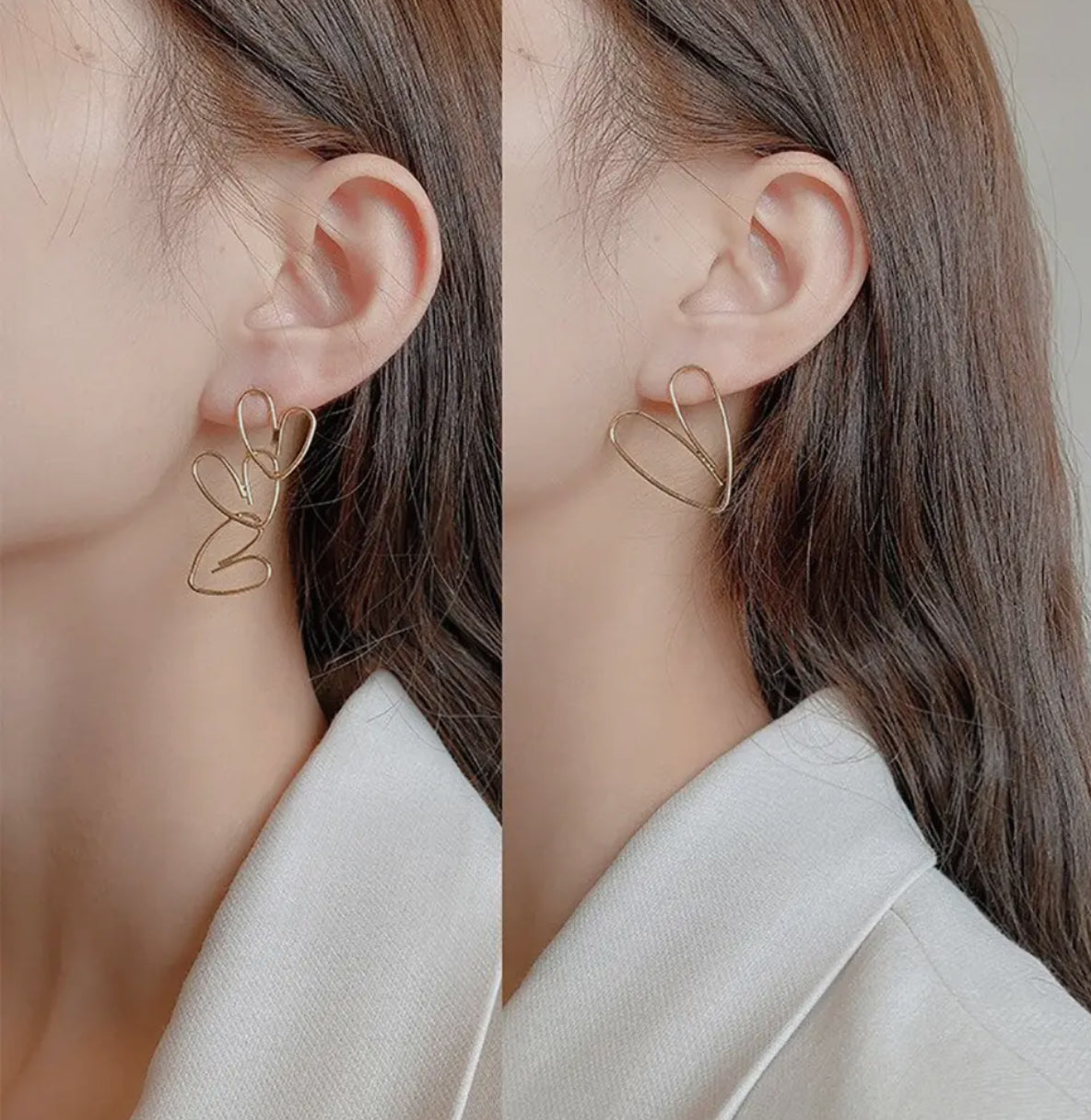 Asymmetrical Heart Earrings