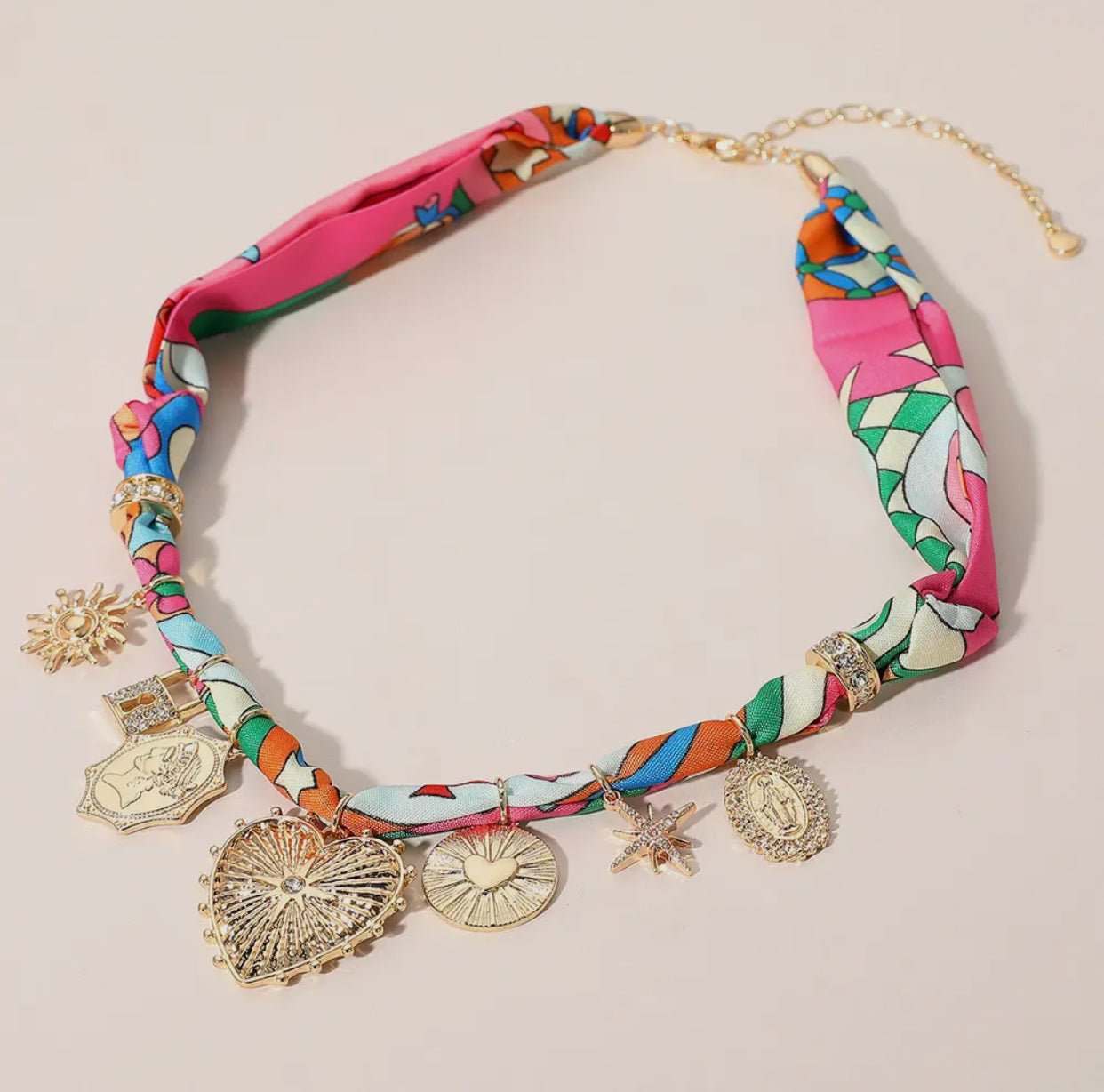 Scarf Necklace- Multiheart