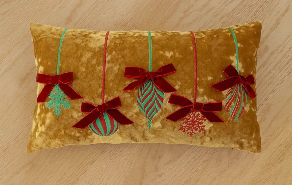 Gold Velvet Christmas Pillow