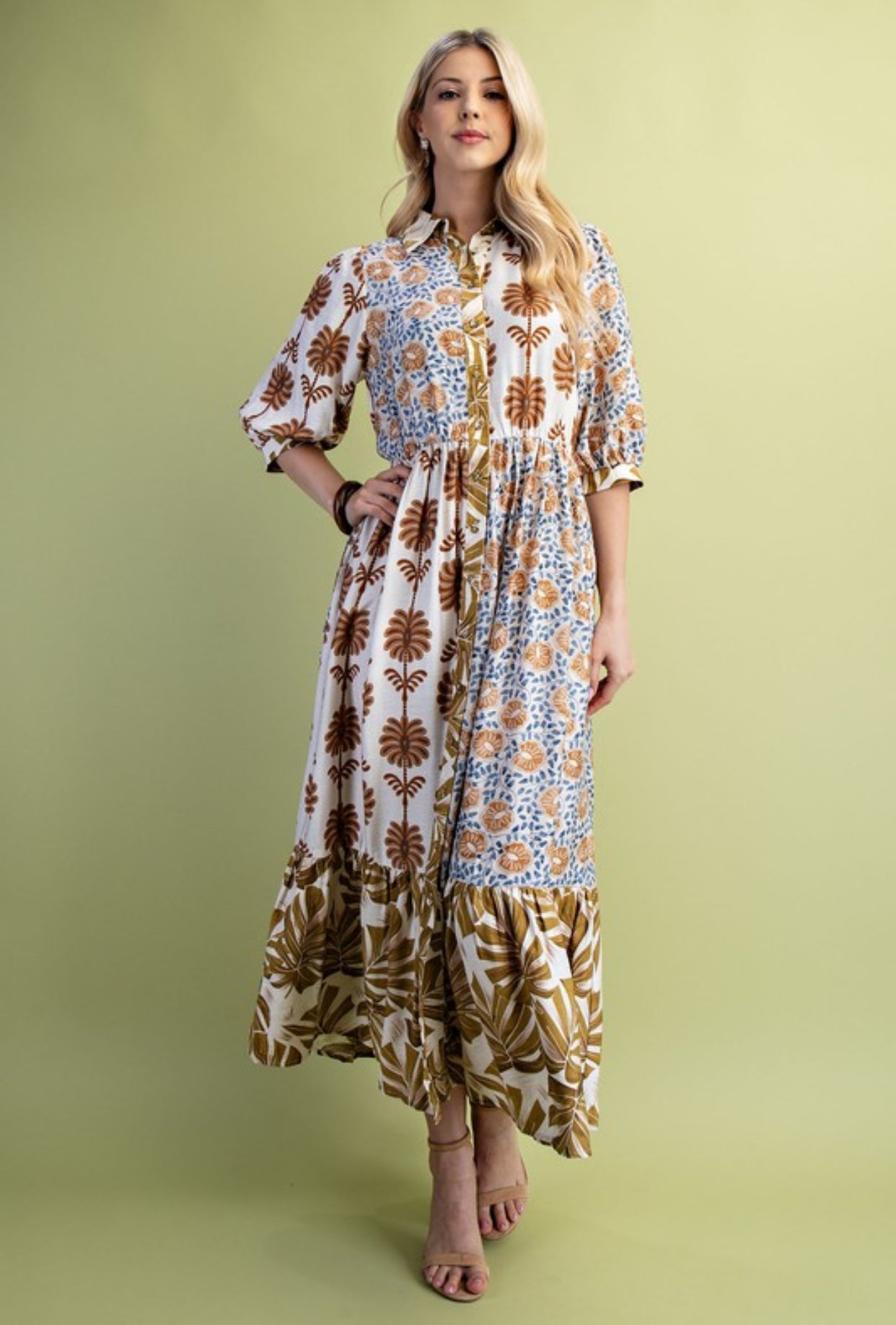 Fall Mix Pattern Dress- S M L