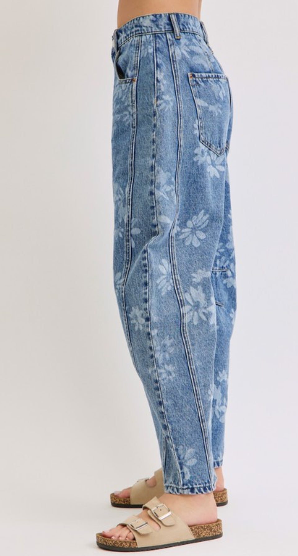 Floral Barrel Jeans