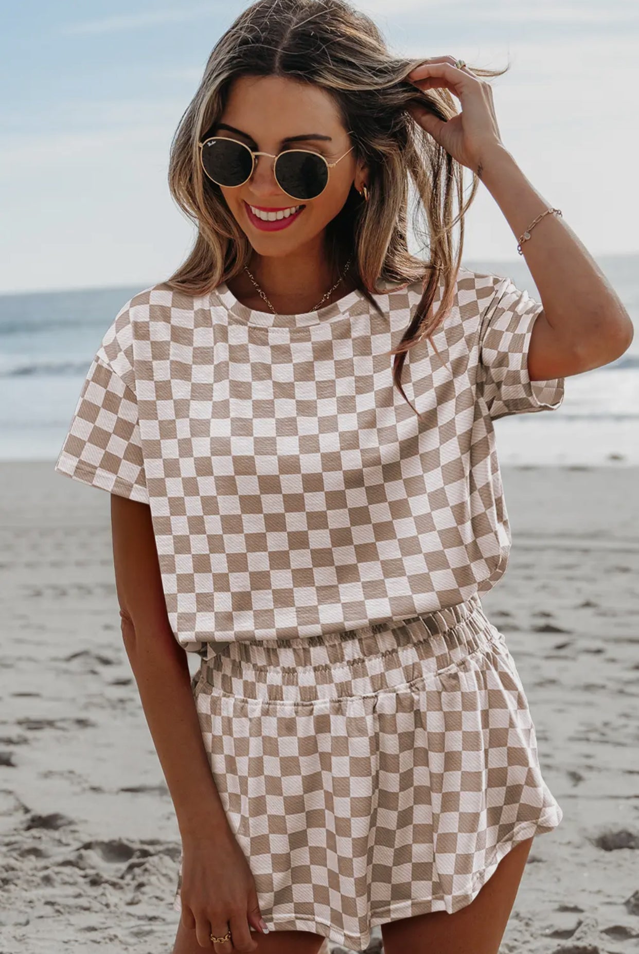 Tan Checkered Set