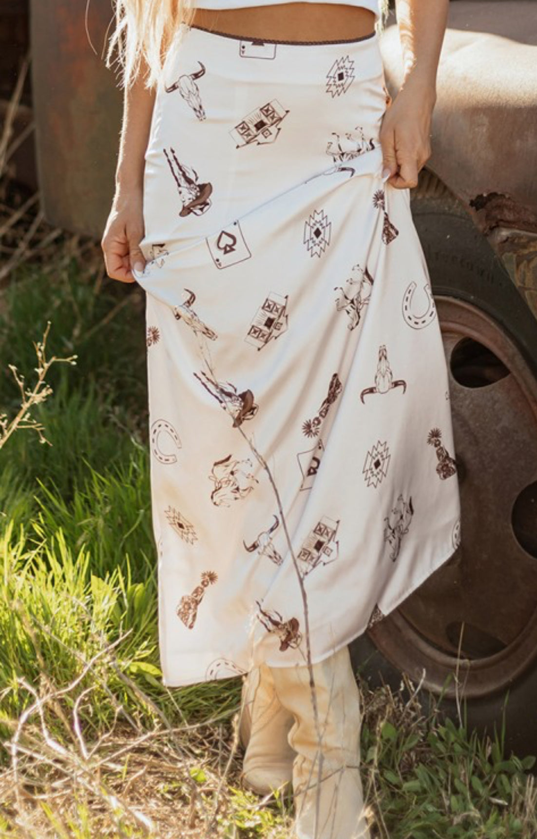 Western Print Skirt