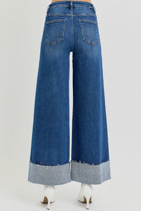 Risen High Rise Wide Cuff Jeans