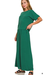 Green Linen Set- S M L