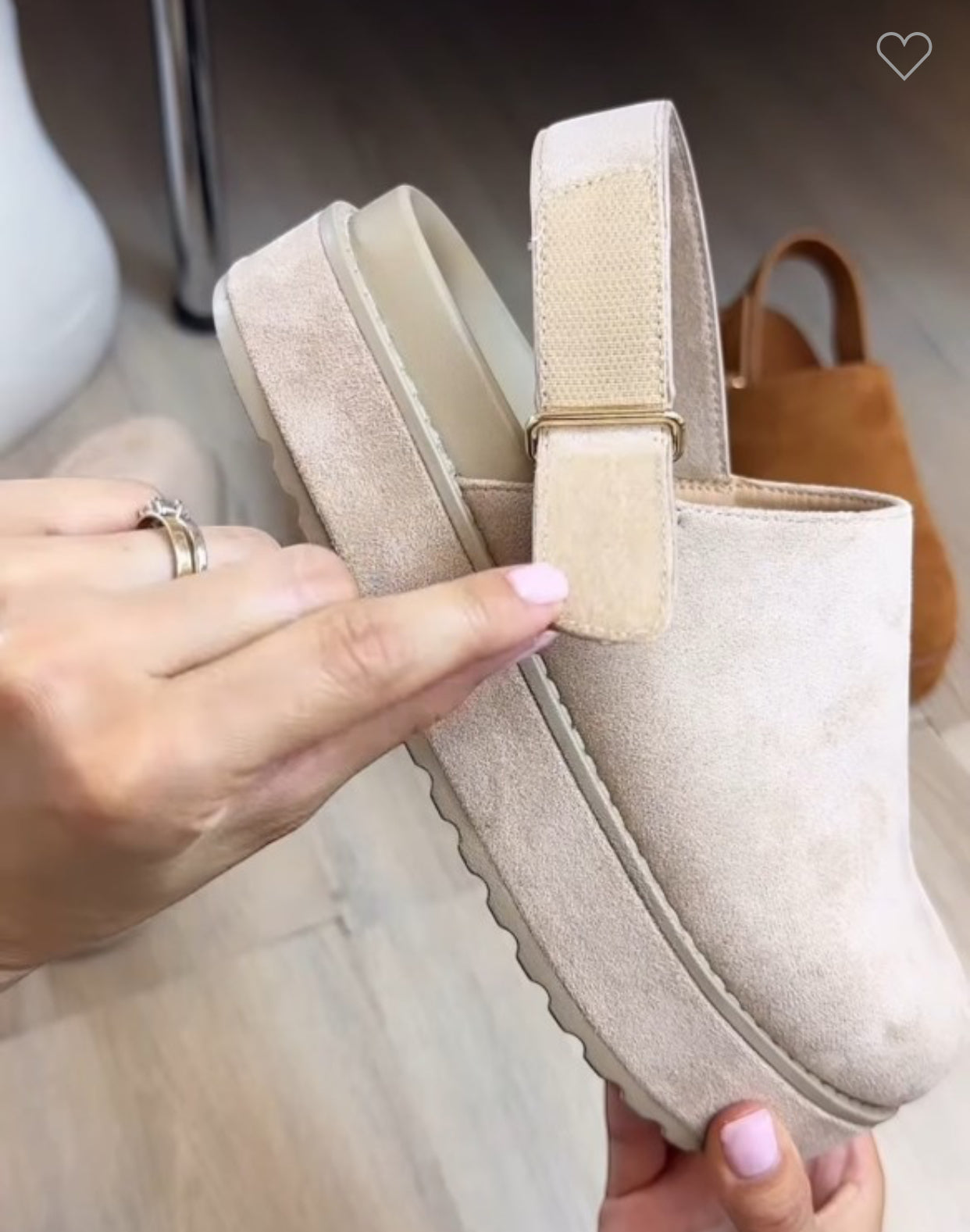 Suede Clogs- Taupe