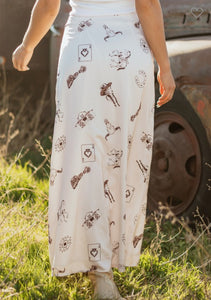 Western Print Skirt- S M L XL