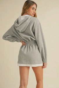 Gray Hoodie Mini Dress