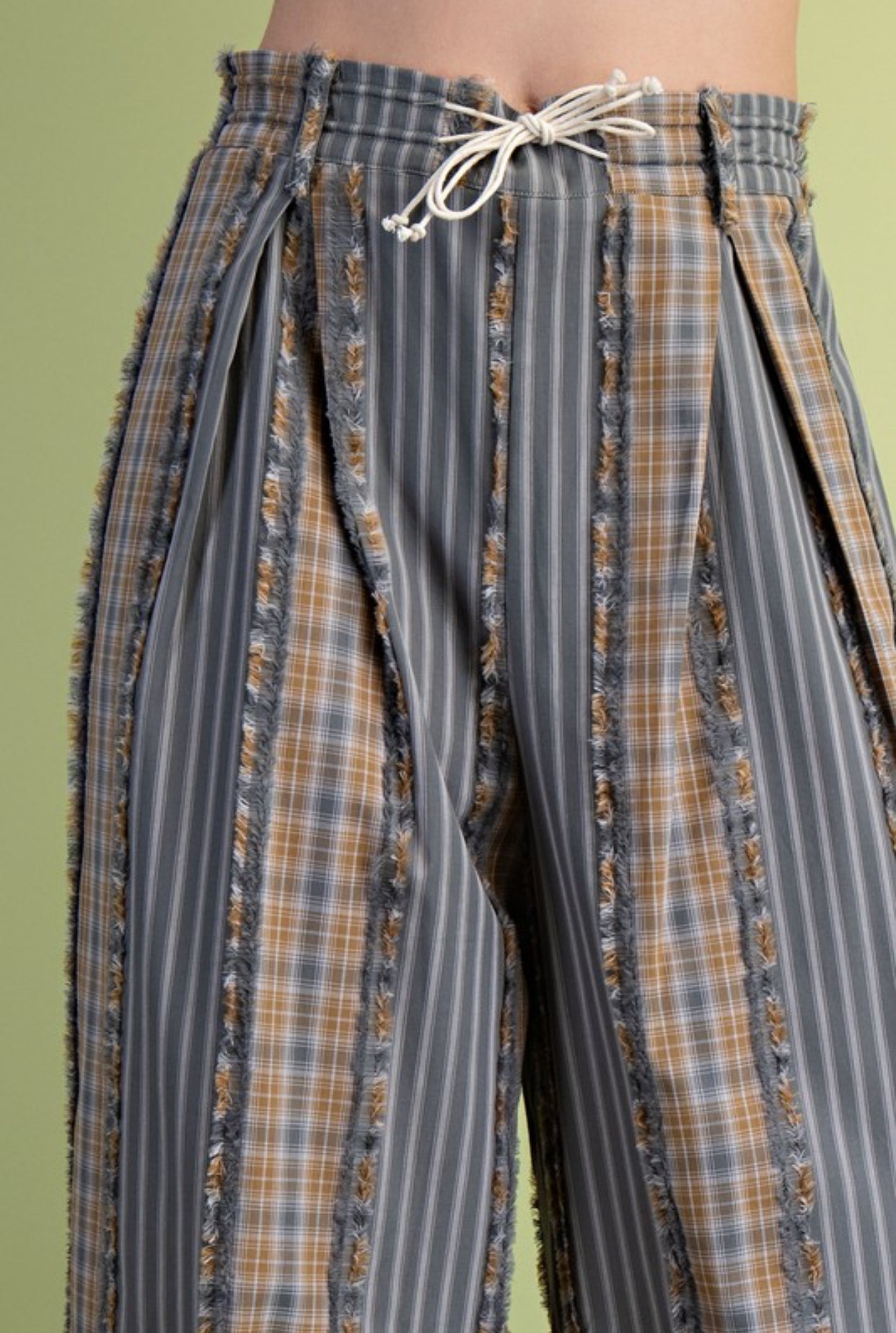 Plaid Mix Pant- S M L