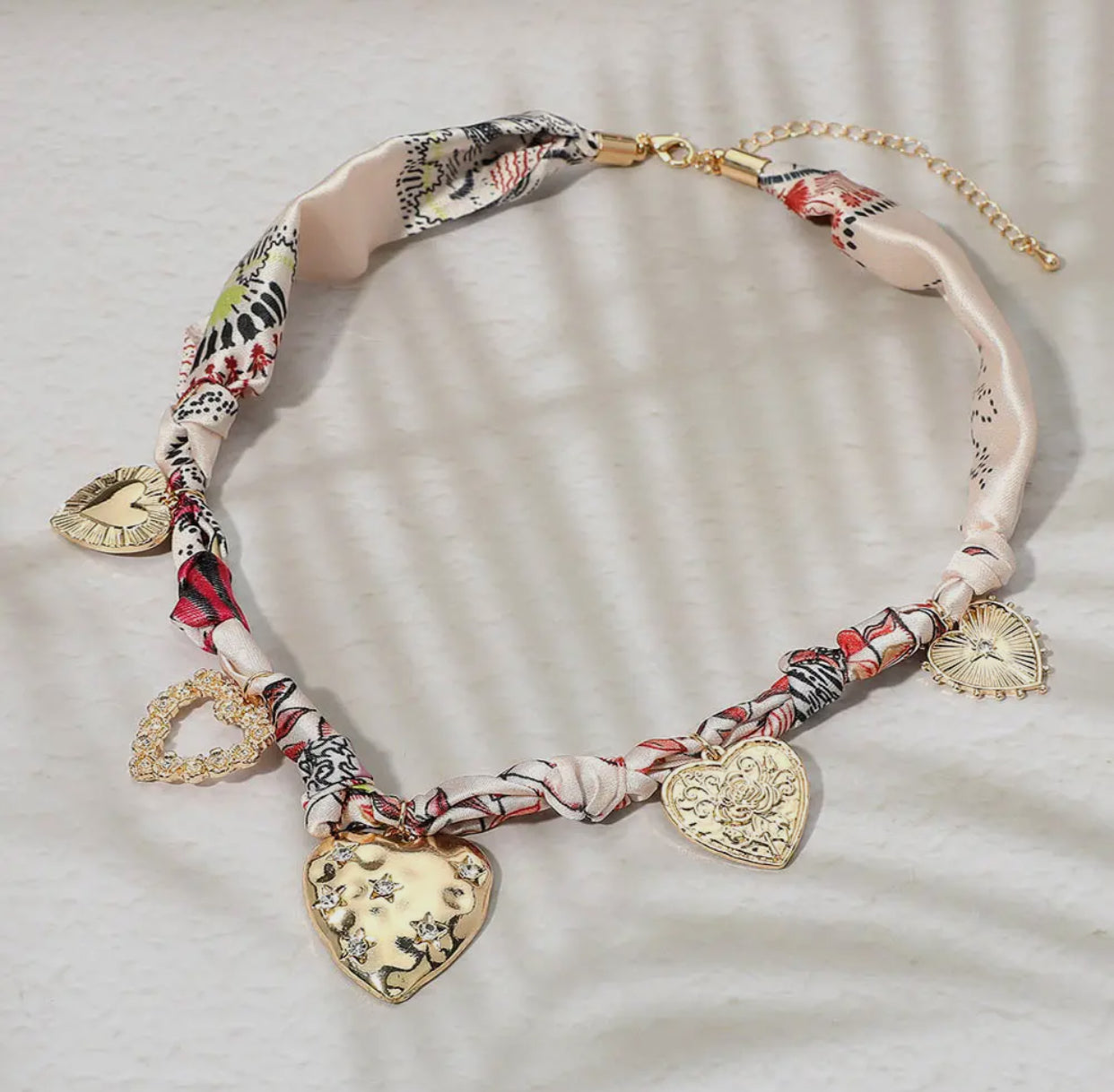 Scarf Necklace- Multiheart