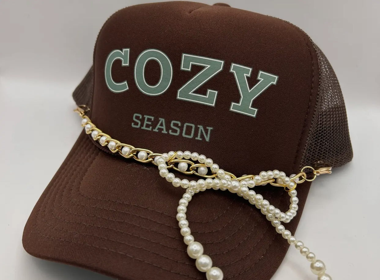 Pearl Bow Hat Chain