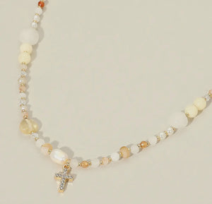 Beaded Cross Necklace