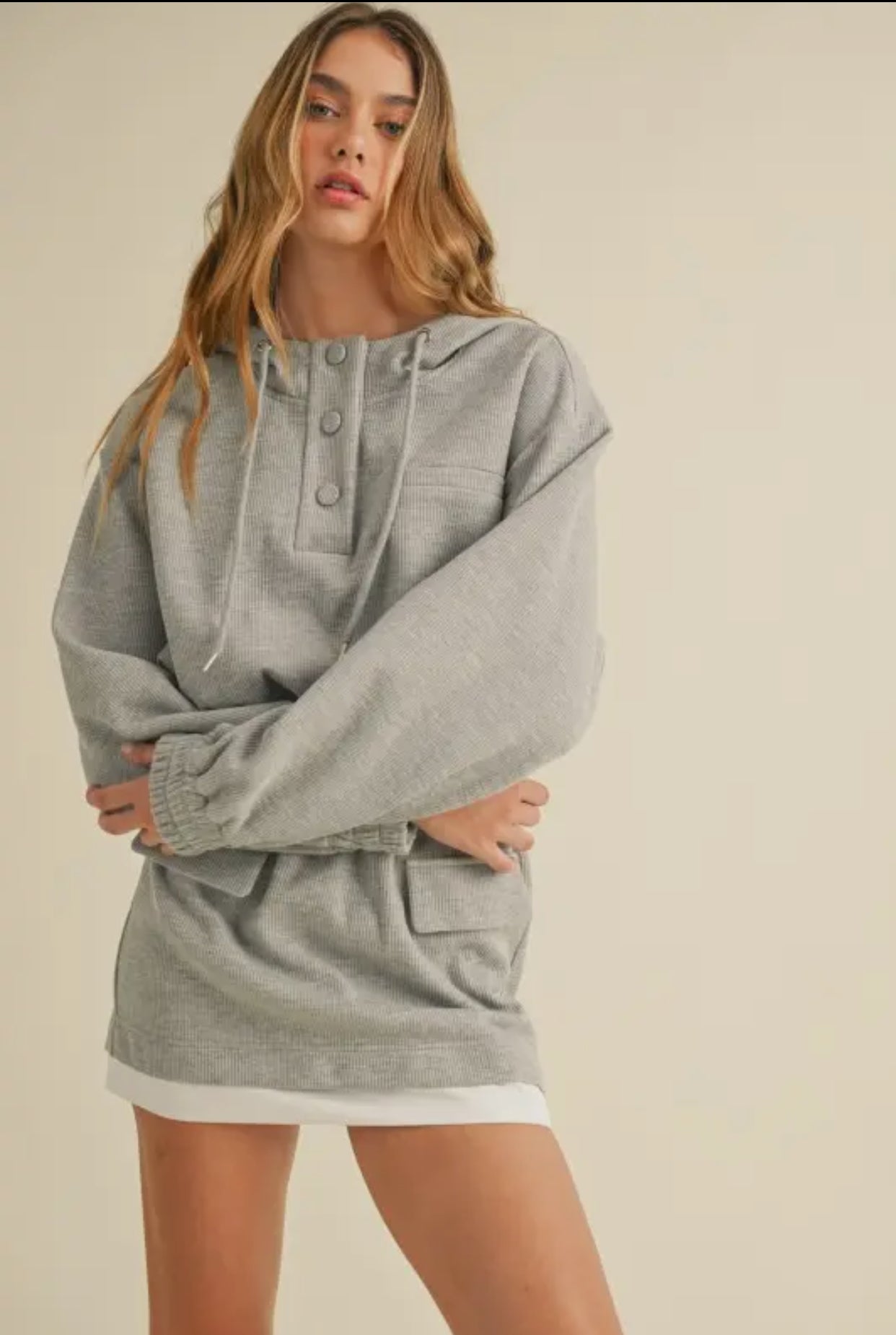 Gray Hoodie Mini Dress