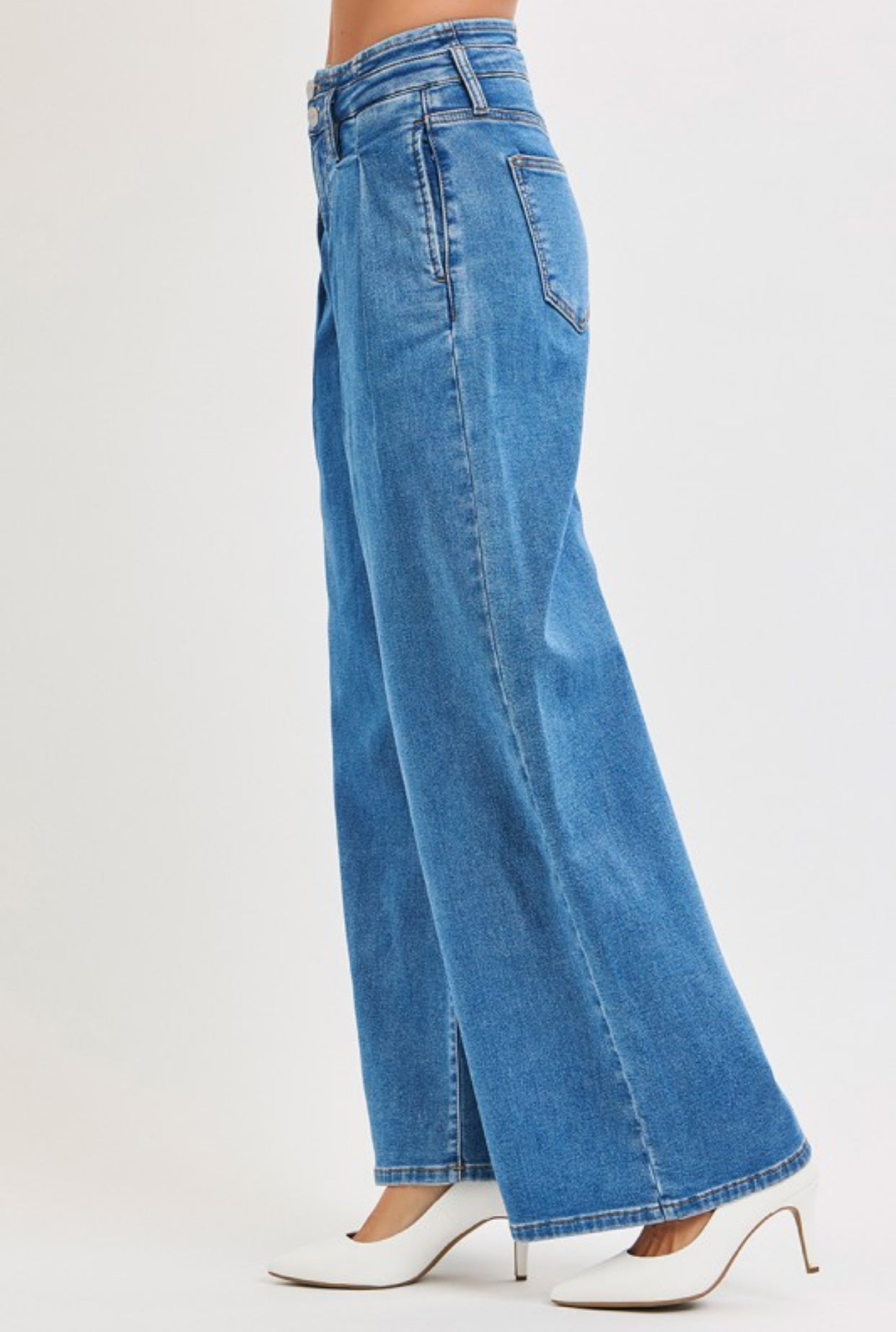 Risen Pleated Wide Leg Jean