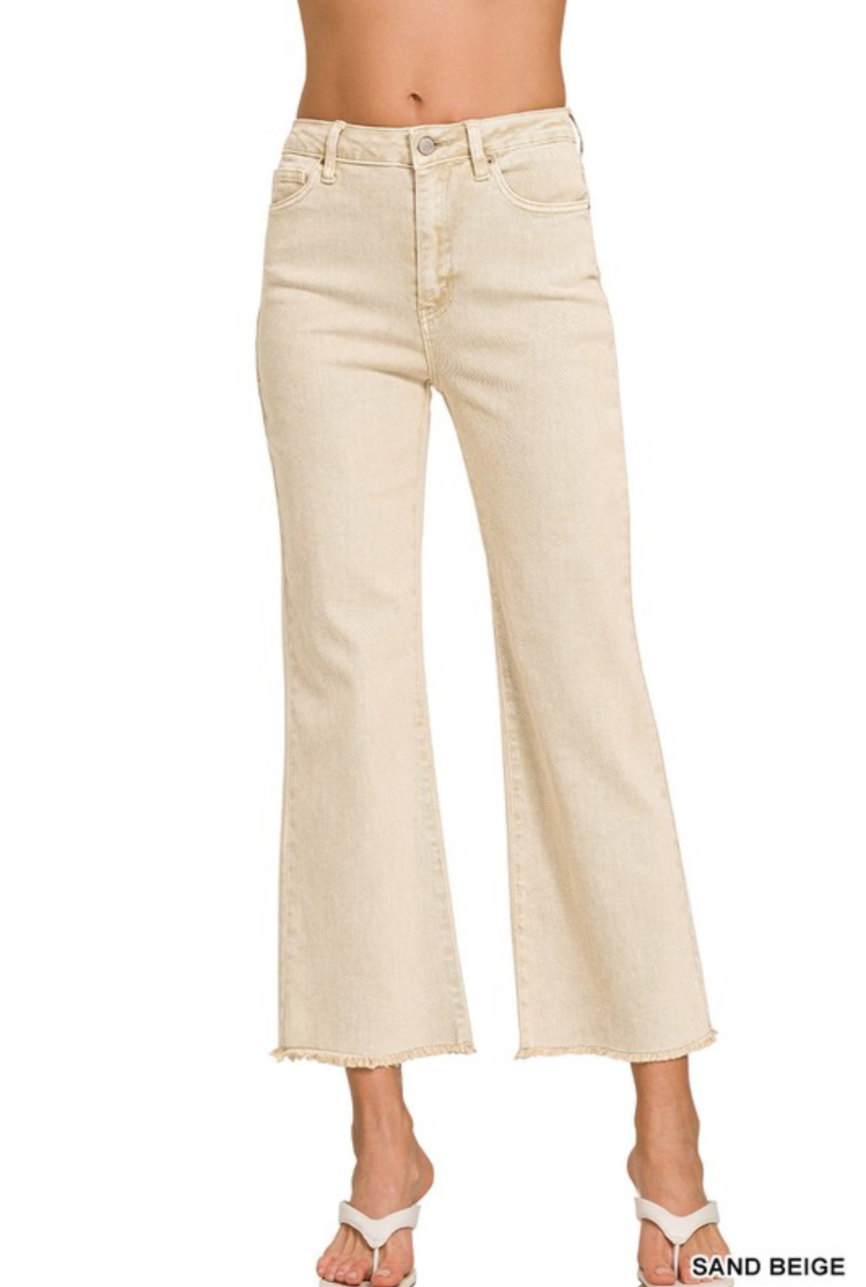 Frayed Crop Jeans- S M L XL