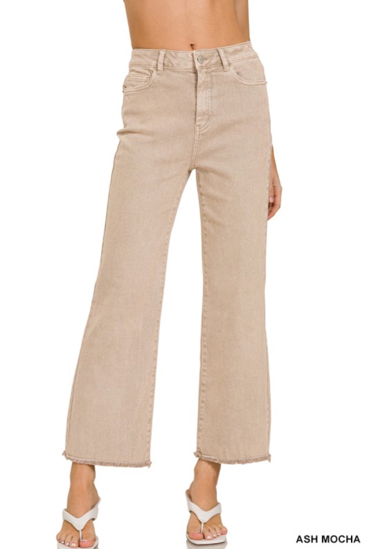 Frayed Crop Jeans- S M L XL