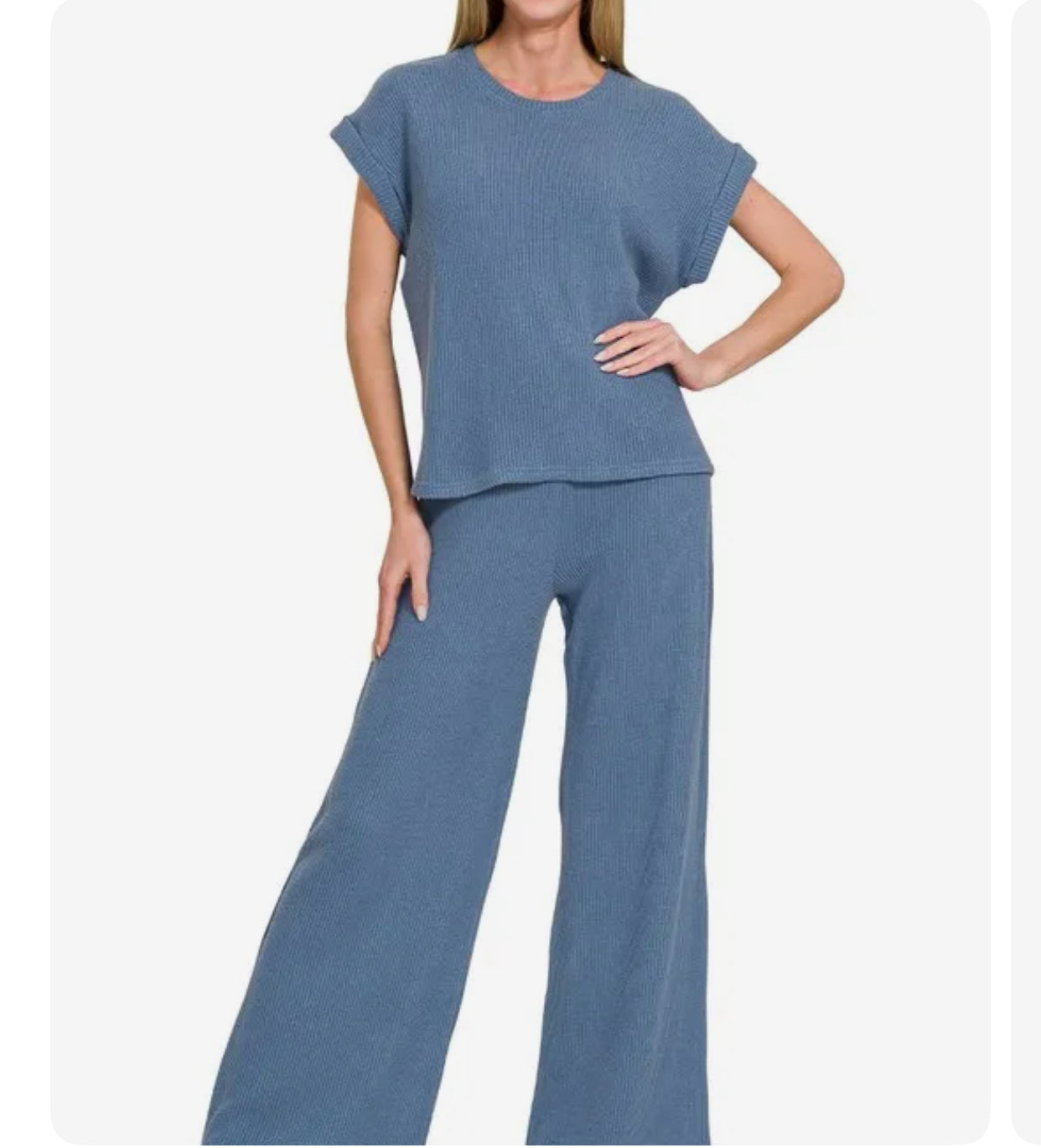 Rolled Sleeve Set- Blue S M L
