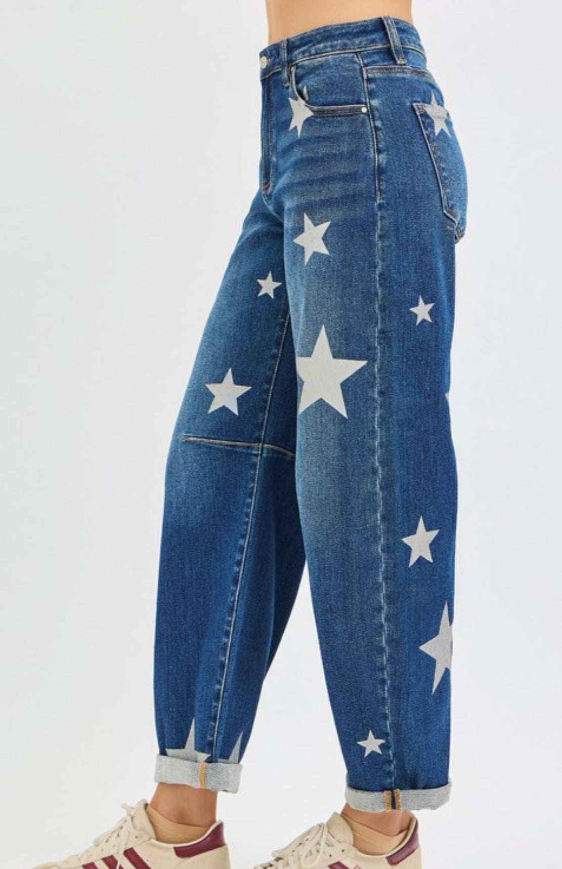 Risen Glitter Star Barrel Jeans