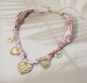 Scarf Necklace- Multiheart