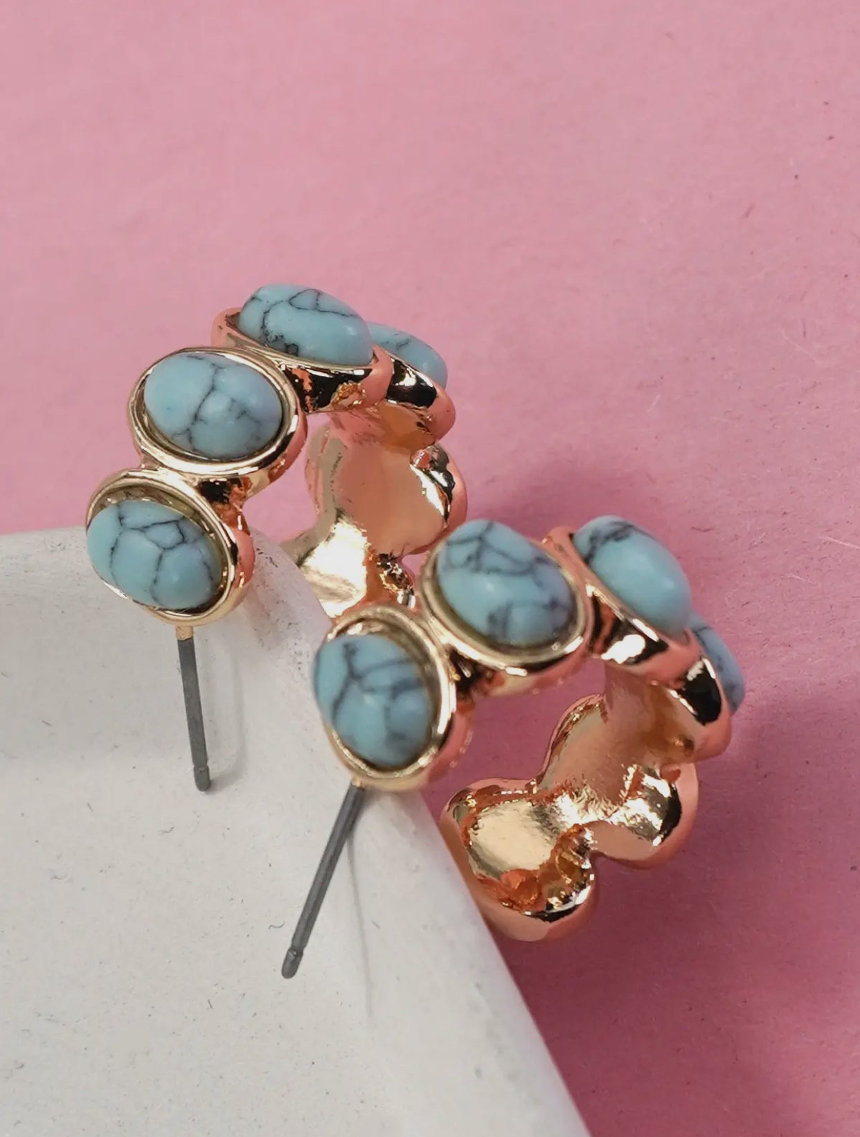 Gold And Turquoise Earrings