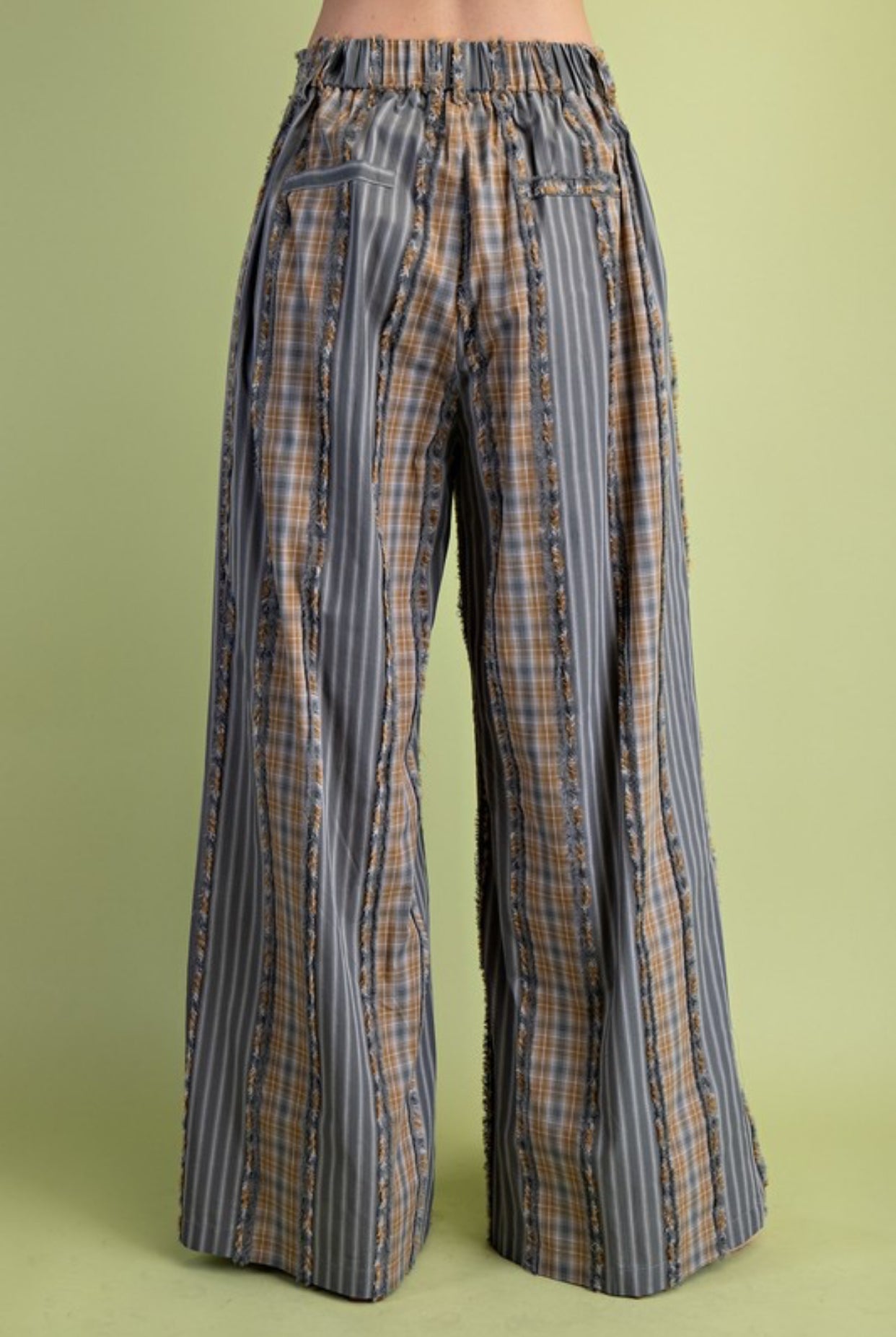 Plaid Mix Pant- S M L